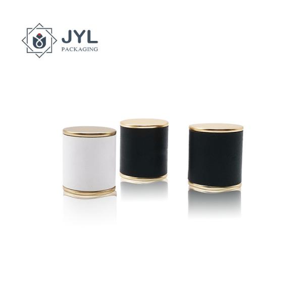 OEM Luxury Perfume Cap With Leather And Text For Europe Parfum Brands