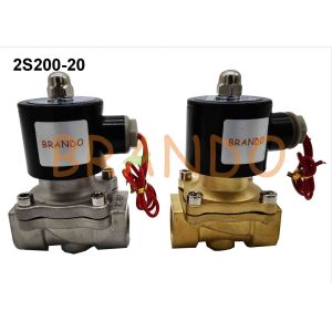 China DN20 Stainless Steel 304 Pneumatic Solenoid Water Valve 2S200-20 With Flying Leads Coils on sale