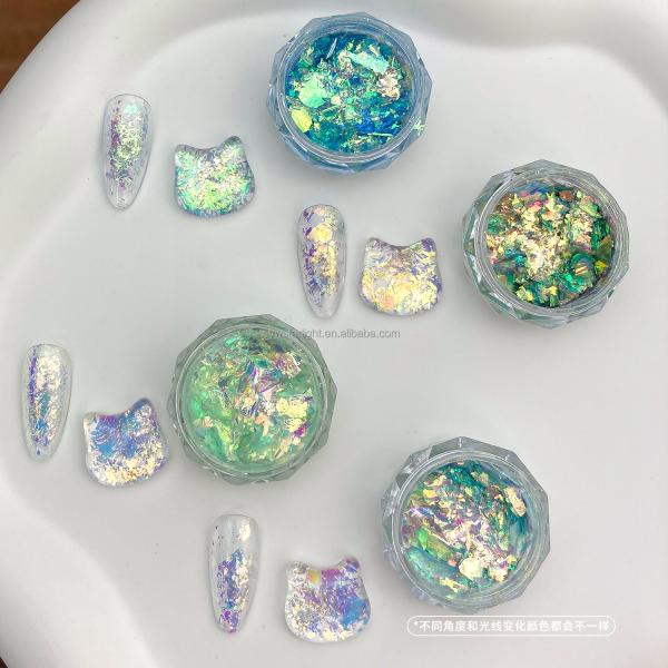 Nail glitters opal cloud brocade powder polarized high flash ultra thin dream Aurora flash powder nail decoration