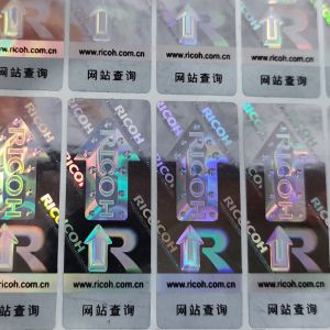 Printed Holographic Security Stickers Scratch Coating Hot Stamping Label CE