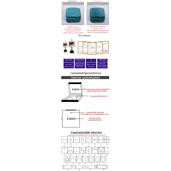 Custom Logo Velvet Jewelry Boxes Travel Storage for Earrings Necklace Ring Mirror Box