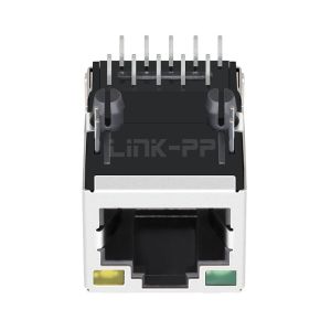 LPJ16220BENL 10/100 Base-T Tab Up Green/Yellow Led 1x1 Port Right Angle PoE RJ45