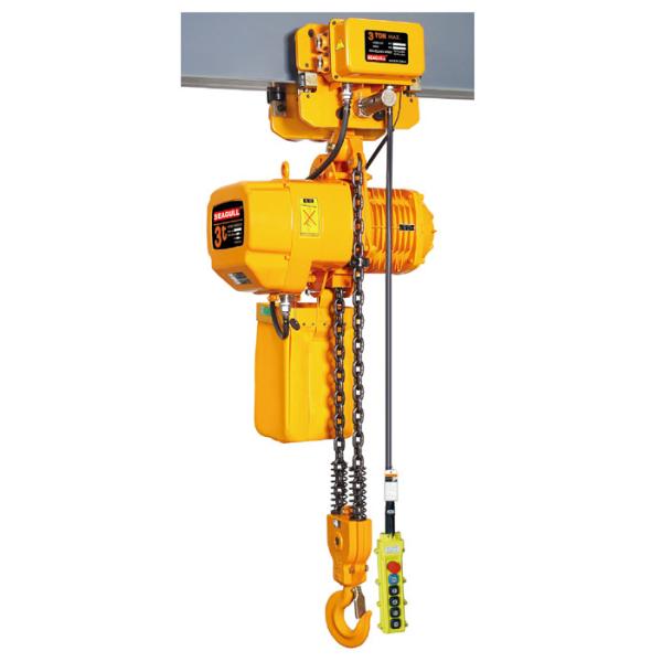 Buy Yellow Color Push Travel Trolley , Heavy Duty Electric Chain Hoist at wholesale prices