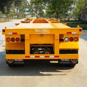 40FT ISO Straight Skeleton Truck Trailers with 3 Axles for Heavy Duty Container