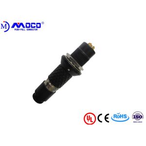 M12 7 Pin Wire To Board Push Pull Electrical Connectors Black Chrome Plated