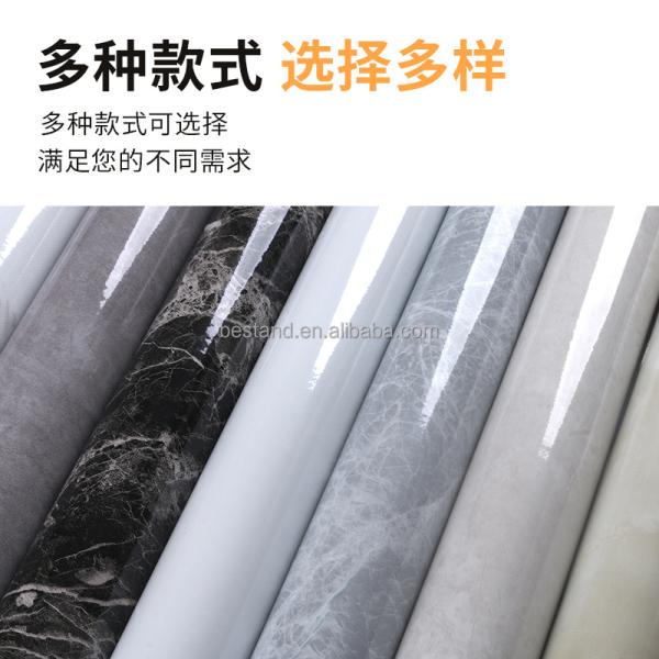 Modern White Marble Peel Off Wallpaper 60cm*10m Roll Size for Kitchen Modern Design Style