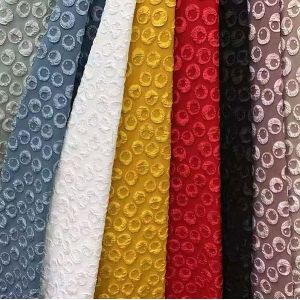 190-200gsm Stretch Embossed Jacquard Fabric Polyester Upholstery Material
