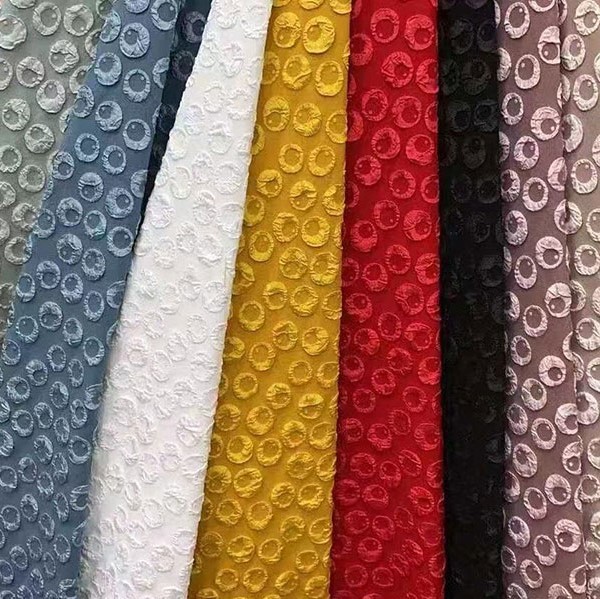 Buy 190-200gsm Stretch Embossed Jacquard Fabric Polyester Upholstery Material at wholesale prices