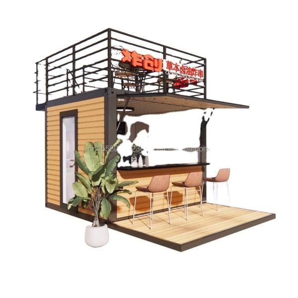Buy 10ft Modern Design Fast Food Mini Pop-Up Shop Flat Pack Steel Container for Carport in Outdoor Cafe Coffee Bar Carport at wholesale prices