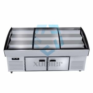 China Commercial Stainless Steel Glass Door Chest Freezer 220V on sale