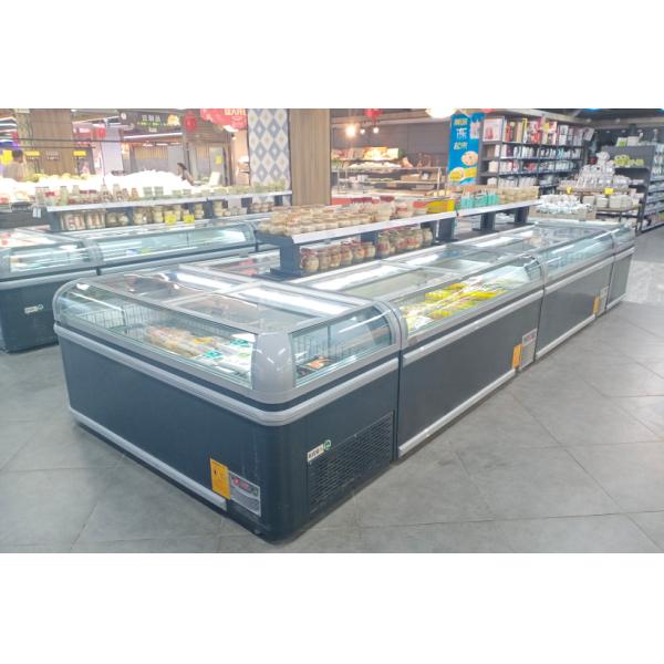 Supermarket Chest Freezer With Static Cooling System And Sliding LOW-E Glass Door