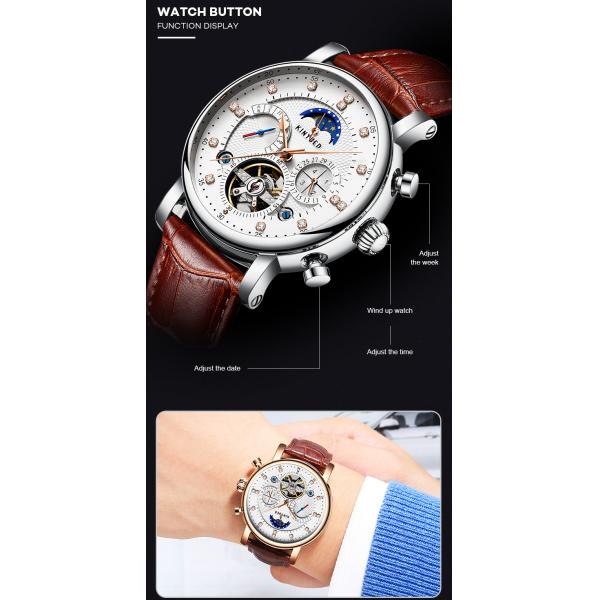 KINYUED Custom Logo Men Watch Automatic Mechanical Wrist Watch Chinese Mechanical Watch Movement