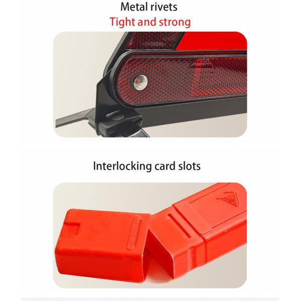 Reflective Triple Triangle Car Warning Sign, Foldable Emergency Warning Triangles , Safety Roadside Hazard Sign Warning Kit