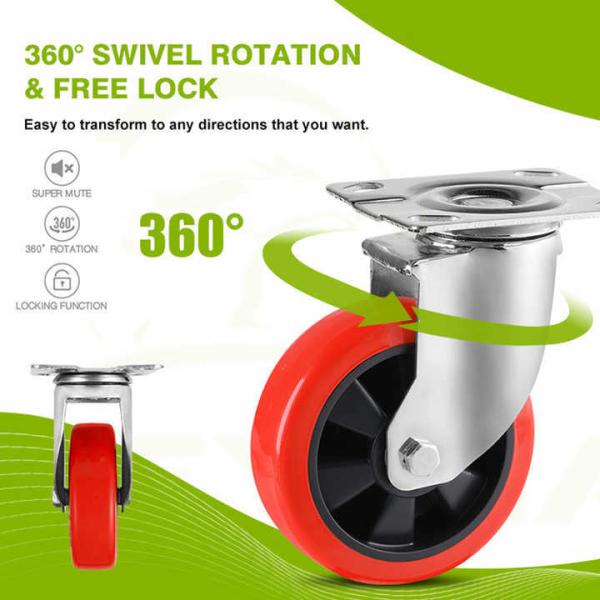 5 Inch Medium Flat Casters Factory Wholesale Caster Wheels for Trolley