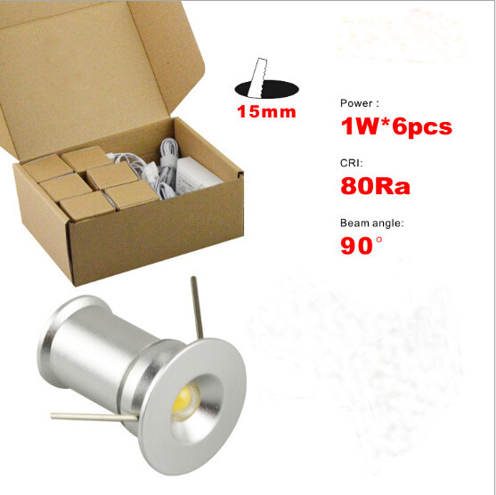 Buy 6pcs 1W recessed Mini LED light lamp decorate wall panel Spotlight Driver+wire Kit at wholesale prices
