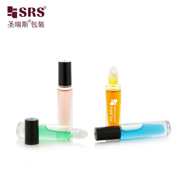 GB1-5ML Paint Gradient Blue Clear Color Glass Roll On Perfume Bottle Applicator No Leakage