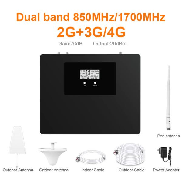Buy 850MHz 1700MHz Dual Band Signal Booster Cellular Phone Repeater at wholesale prices