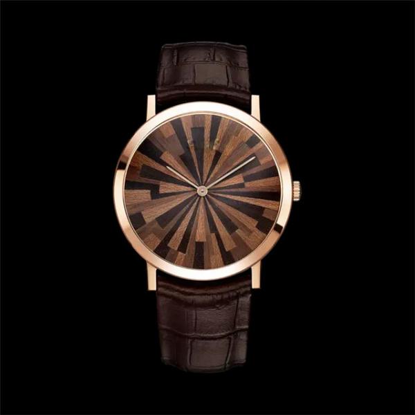 3BAR Stylish Blue Dial Leather Band Watch 1.4 Inch Minimalist Quartz