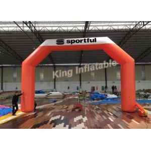 6m High Custom Made Advertising Beautiful Orange Inflatable Arch For Sport