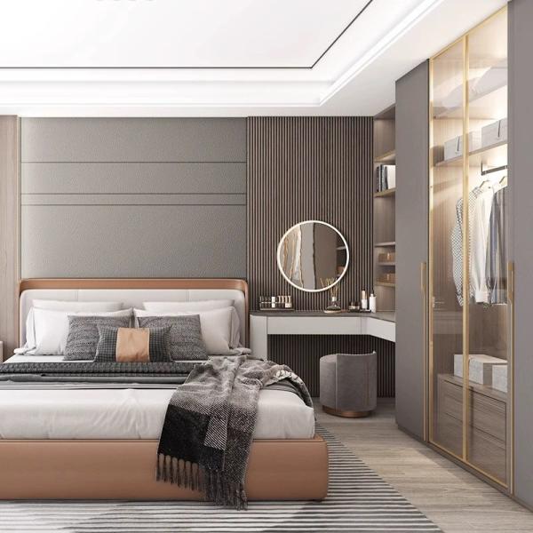 Buy Queen Bedroom Plush Velvet Wooden Vanity Table Makeup Mirrored at wholesale prices