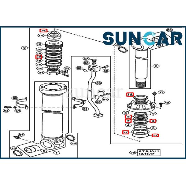 4438684 Deere Sealing Kit Arm Cylinder Repair Seal Kit Fits 670GLC 550LC