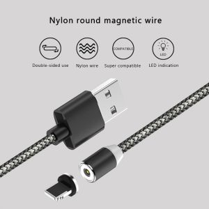 Stable 1M 2M LED Micro Type C Magnetic Cable , Magnetic Usb Charging Cable