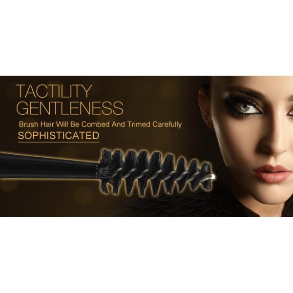 Plastic Handle Double End Eyebrow Brush With Black Synthetic Hair