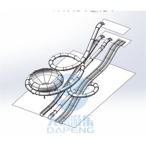 Water Park Aqualoop Water Slide Fiberglass Swimming Pool Adults Water Slide