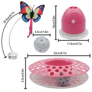 Interactive Cat Automatic Teaser & Exerciser Kitten Toys With Spinning Butterfly