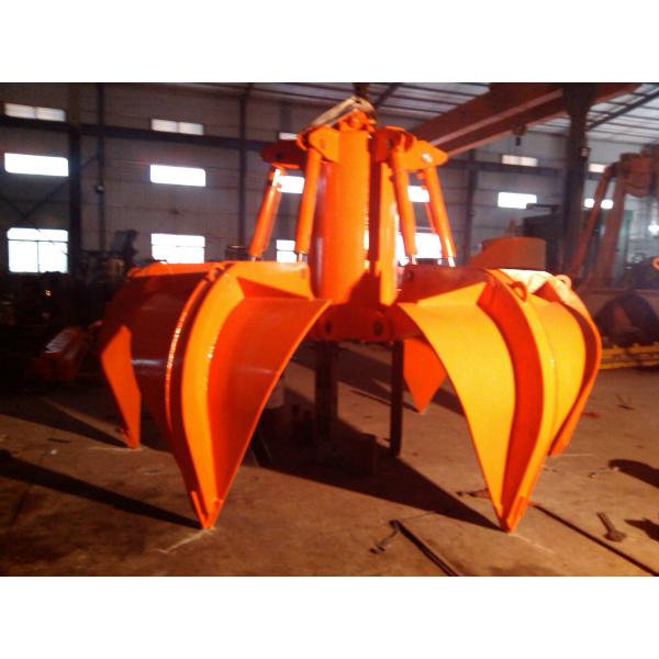 Orange Prentice Log Loader Grapple Cable Rope Stone Bucket Excavator Grab Bucket Hydraulic Scrap Bucket