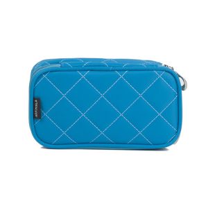 Waterproof Nylon Custom Cosmetic Bags with Diamond Pattern / Double Zipper