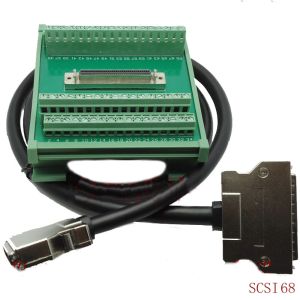 SCSI 68 Pin Connector DIN Rail Mounting Terminal Blocks Adapter with 1 meter