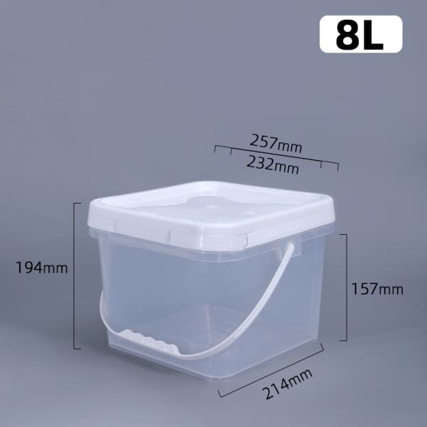 Customizable 1L-20L Clear Food Grade Snacks Milk Tea Packing Bucket With Lid for B2B