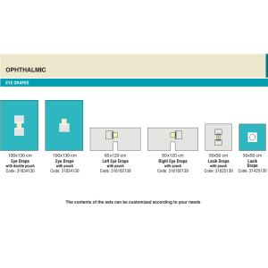 China Blue SMS PP Ophthalmic Drape With Pouch Fluid Collection on sale