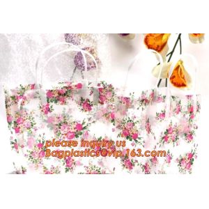 Wholesale Waterproof PP Plastic Gift Flower Bag Carry,PP Clear Handheld Flower Packaging Bag,PP Trapezidal Rectangular F