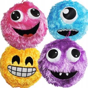 9'' Diameter Polyester Plush Smile Face Bouncing Balls for Customers
