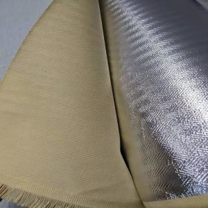 Para Aramid Aluminium Coating Fabric Herringbone Style