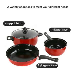 Multifunctional Kitchen Iron Non Stick Pans And Pots Set With Lid