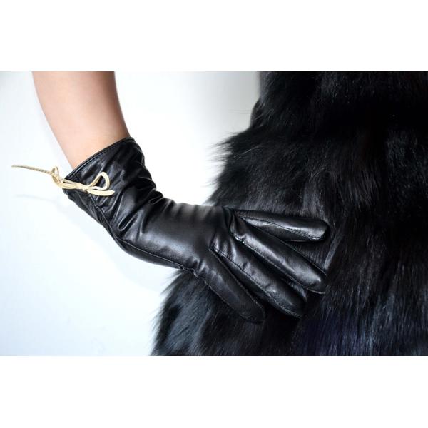 Lady's fashion skin tight custom made leather gloves