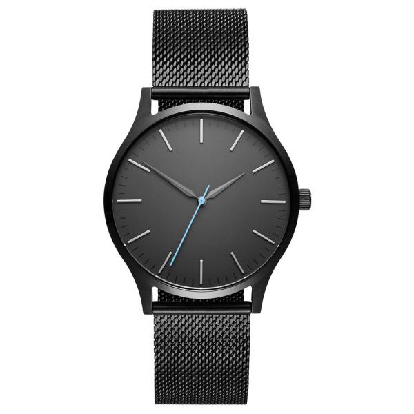 Buy Black Mesh Mens Stainless Steel Watches Sapphire Crystal Glass Watch at wholesale prices