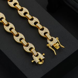 Fashion Hip Hop Coffee Bean Link Necklace Hiphop Cuban Chain Necklace For Women