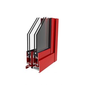 ISO14001 Red Powder Coated Aluminium Extrusions For Decoration Section