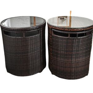 Patio Rattan Dining Table Set Luxury Garden Restaurant Chair Furniture