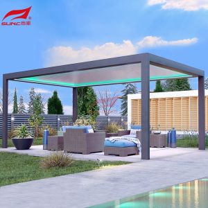 Garden Waterproof Motorized Aluminum Pergola Rot Proof