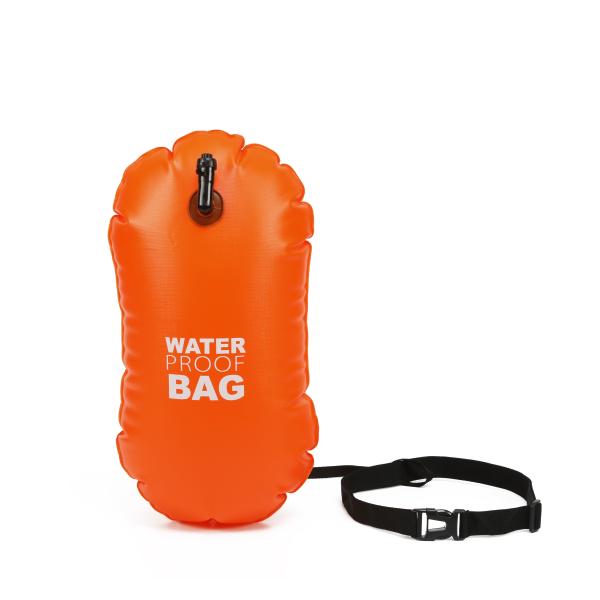 Buy MOQ 100 pcs Outdoors 20L PVC Inflatable Swim Safety Float Buoy Waterproof Dry Floating Storage Bag at wholesale prices