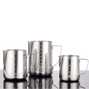 Simple Stainless Steel Milk Frothing Jug Garland Cup With Measurement