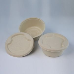 1250ml Disposable Paper Soup Bowls , Microwavable Compostable Bagasse Bowls