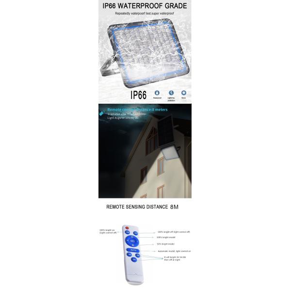 Multi - Power SMD2835 Solar Flood Lights For Courtyard IP66 with Remote Control for Yard