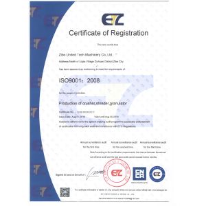 Zibo United Tech Machinery Co., Ltd. Certifications