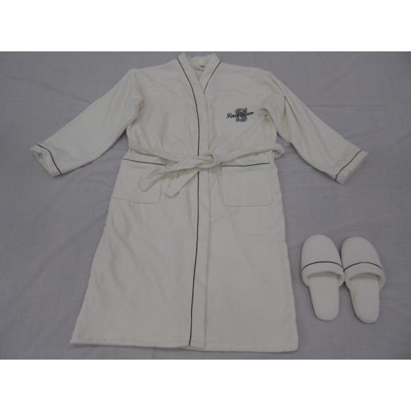 Buy cotton velour terry fabric embroidered men dressing gowns with slipper at wholesale prices